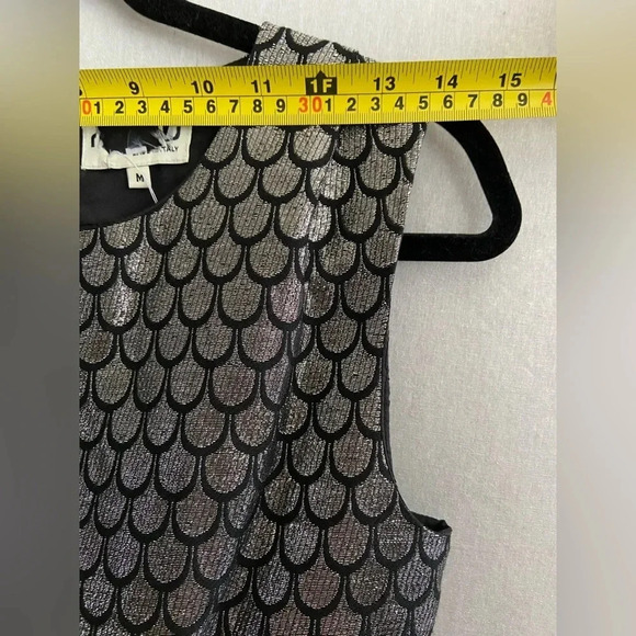 Miu Miu silver  scallop party sleeveless pleated mini dress Sz S - Picture 15 of 17